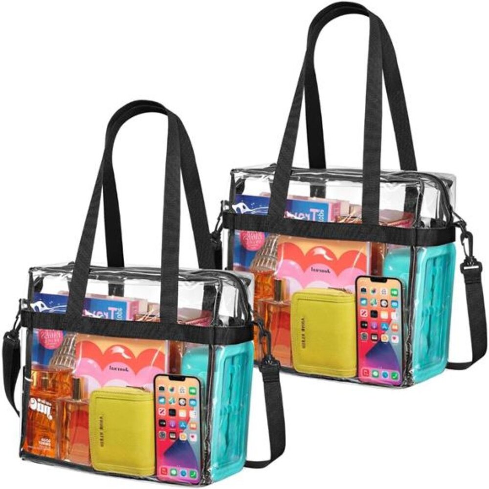 Handy Laundry Clear Tote Bag Stadium Approved - Shoulder Straps and Zippered